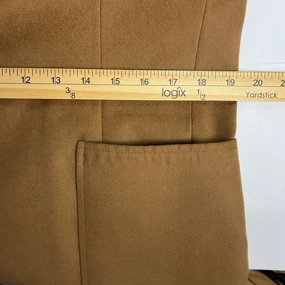 The Gallery By Hagger Vintage Caramel Suede Size 38 Coat Patch Pockets Vented - Picture 8 of 10